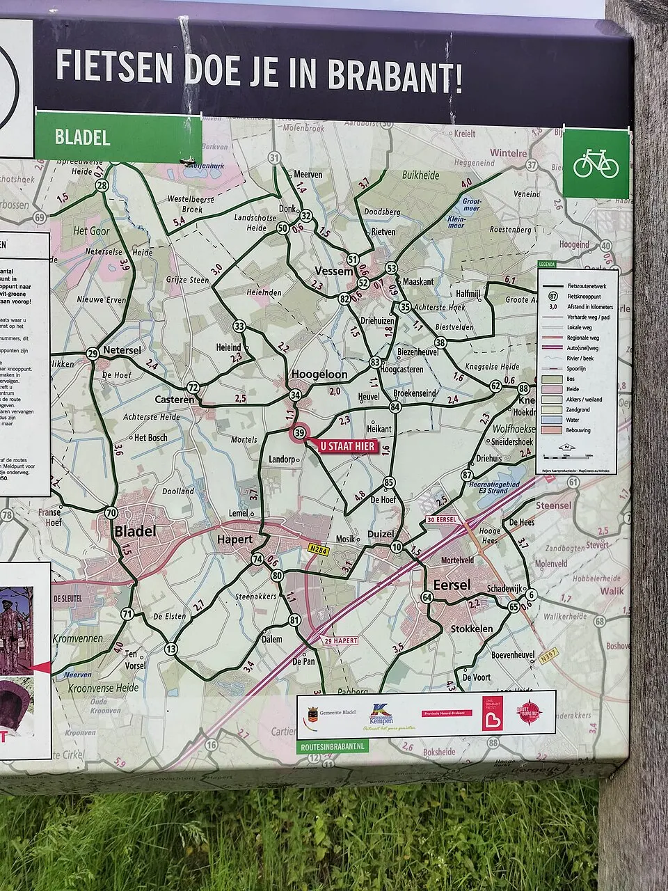 Fietsnetwerk Noord-Brabant kaart